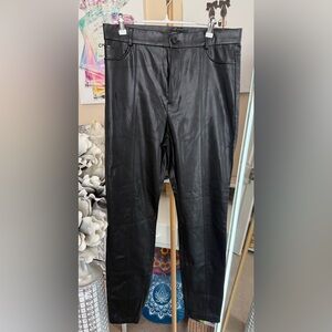 Zara Black Leather-Style Trousers